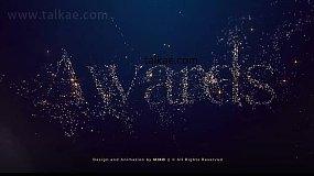 AE模板-Particles Awards Titles 金色粒子汇聚文字标题宣传片头