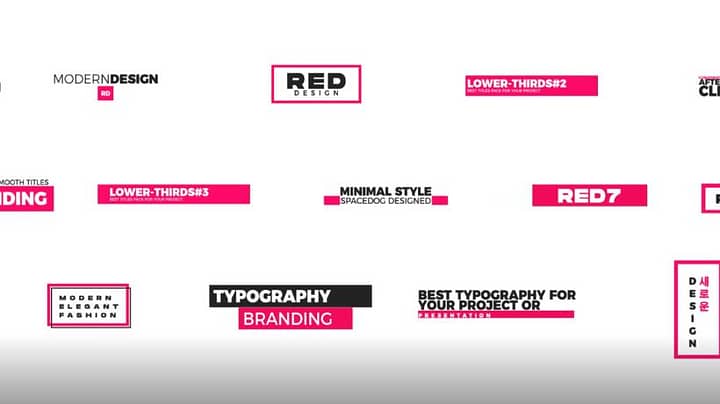 AE模板-Red Titles Pack 时尚红色文字标题标签排版动画包