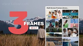 AE模板-Multi Screen Frames Library 25个分屏视频画面组合多屏幕框架