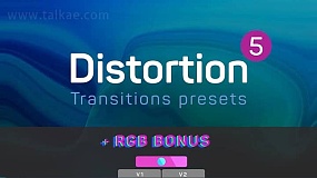 PR模板-Distortion Transitions Presets 5 时尚视频失真扭曲变形过渡预设