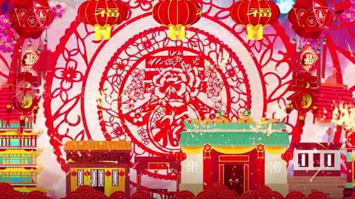 03 红色喜庆新春拜年屏幕背景