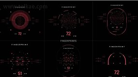 AE模板-HUD Cyberpunk Fingerprints HUD赛博朋克指纹识别场景动画
