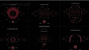 AE模板-HUD Cyberpunk Fingerprints HUD赛博朋克指纹识别场景动画
