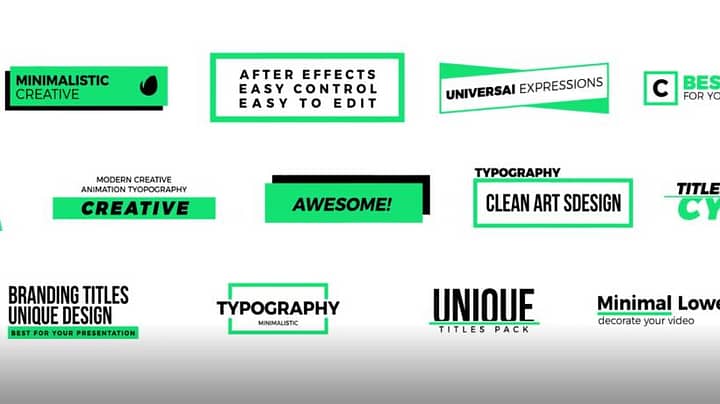 AE模板-Cyan Titles Pack 时尚红色文字标题标签排版动画包