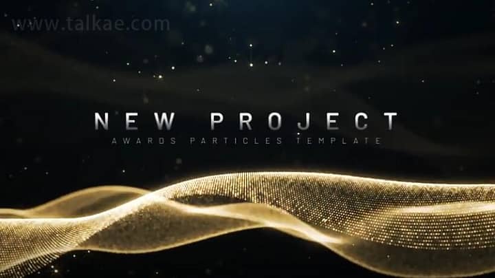 AE模板-Awards Luxury Titles 豪华金色粒子光纤颁奖典礼文字标题开场片头