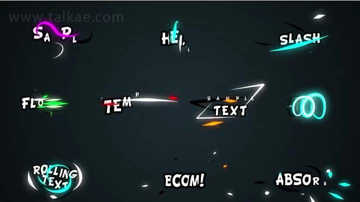 AE模板-Colorful Neon Titles 多彩液态卡通游戏霓虹灯光效标题动画