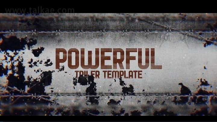 AE模板-Rusted Impact War Trailer 生锈晕染特效文字标题电影预告片