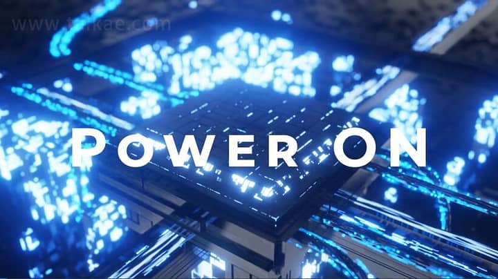 AE模板-Cpu Logo reveal 科技感网络信息数据芯片LOGO演绎动画