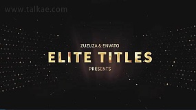 AE模板-Elite Titles 豪华明亮金色质感文字标题晚会活动颁奖开场白