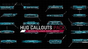 AE模板-HUD Callouts Pack 科技感HUD标题平视显示器标签标注包