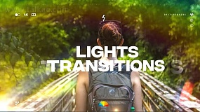 AE模板-Parallax Lights Transitions 镜头光晕视差无缝转场过渡预设包