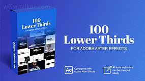 AE模板-Lower Thirds 100个独特的现代商务企业4K标题排版动画
