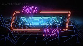 PR模板-Retro Neon Titles 复古霓虹灯发光文本标题开场白