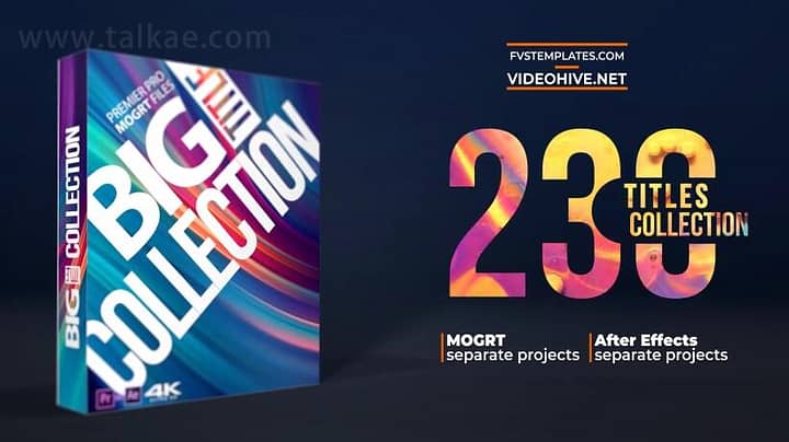 PR模板-Favorite Big Title Collection Pack v2.1 350个现代时尚文字标题排版包装动画