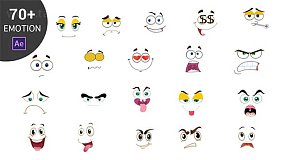 视频素材-Cartoon Emoticons Pack 72个带透明通道的卡通表情动画元素包