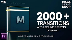 PR模板-Modern Transitions V15 2000个RGB色彩分离扭曲移动缩放抖动干扰炫光转场