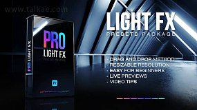 PR模板-Light FX Transitions Pack 光学镜头光效叠加光线漏光视频转场过渡