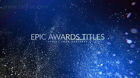 PR模板-Awards Glitter Titles 优雅粉尘粒子文字标题图文展示开场片头