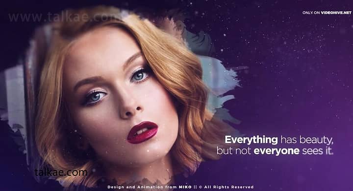 AE模板-Romantic Slideshow 水墨遮罩耀斑粉尘图文展示开场片头