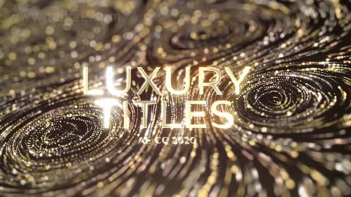 AE模板-Modern Luxury Waves Titles 金色华丽抽象粒子标题颁奖典礼开场片头