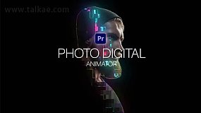 PR模板-Photo Digital Animator 图像特定区域添加数字数码特效动画
