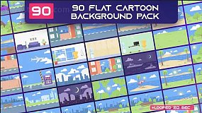 视频素材-Flat Cartoon Background Footages 90款卡通平面风格背景素材