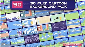 视频素材-Flat Cartoon Background Footages 90款卡通平面风格背景素材