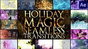 AE模板-Holiday Magic Seamless Transitions 粒子光效画面无缝转场过渡