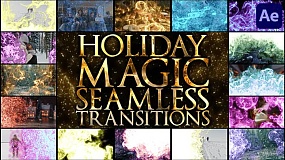 AE模板-Holiday Magic Seamless Transitions 粒子光效画面无缝转场过渡