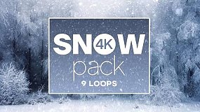 视频素材-4k Snow Pack 9组下雪雪花粒子飘散视频素材