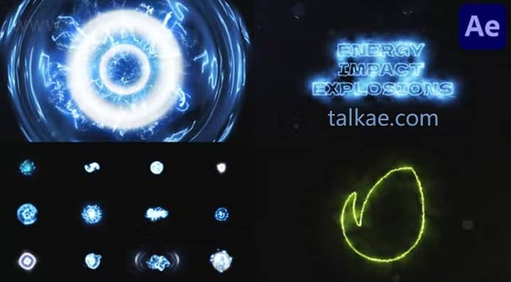 AE模板-Energy Impact Explosions 能量冲击爆炸视觉特效动画