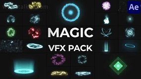 AE模板-Holiday Magic VFX Pack 20组魔法能量特效动画