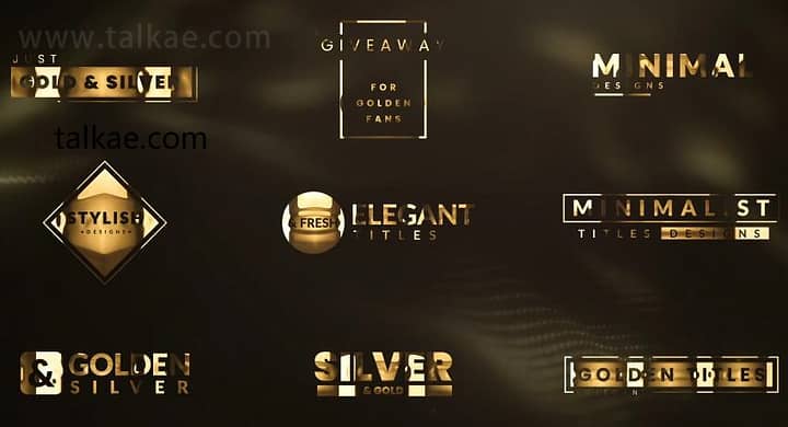 AE模板-Golden Titles 10个明亮黄金质感文字标题字幕条动画设计