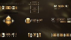AE模板-Golden Titles 10个明亮黄金质感文字标题字幕条动画设计