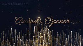 AE模板-Awards Opener 大气金色粒子线条标题颁奖典礼开场片头