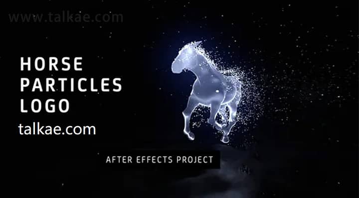 AE模板-Horse Particles Logo 创意水晶粒子马匹狂奔LOGO演绎