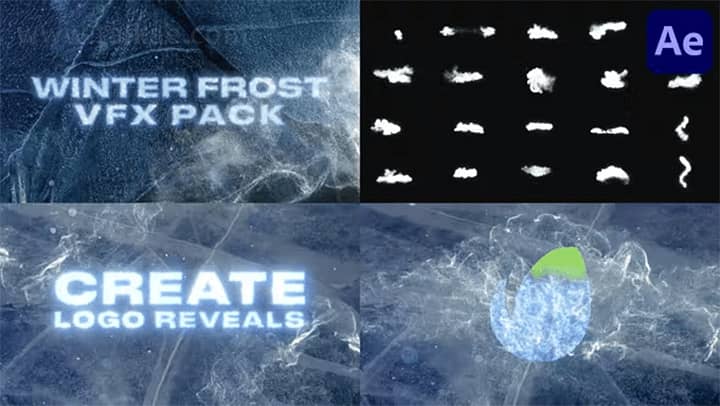 AE模板-Winter Frost VFX Pack 冬季魔法霜云霜冻粒子特效动画