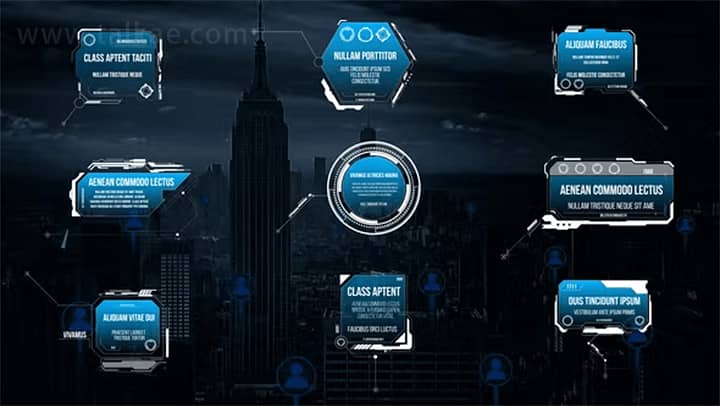 AE模板-Modern HUD Call Outs 科技感HUD标注呼出标题文字标签