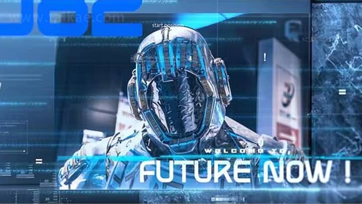 AE模板-Future Now 科技感三维空间HUD幻灯片企业商务宣传片头