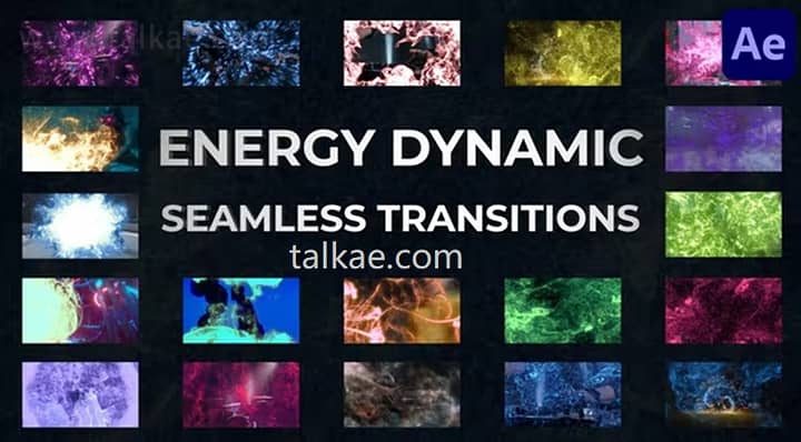 AE模板-Energy Dynamic Seamless Transitions 能量爆炸视频包装无缝过渡
