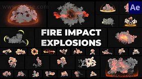 AE模板-Fire Impact Explosions 火焰冲击爆炸烟雾特效动画