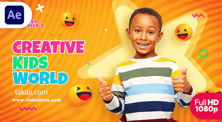 AE模板-Kids Blog Intro 儿童教育培训服务机构广告促销活动宣传介绍