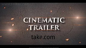 AE模板-Cinematic Trailer 大气星火粒子文字标题电影预告开场片头