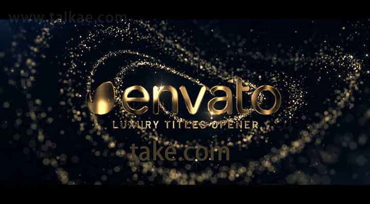 AE模板-Golden Luxury Titles 金色螺旋粒子颁奖典礼文字标题开场片头