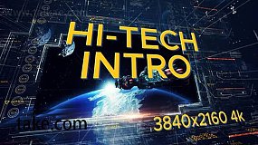 AE模板-HI-Tech Intro 科技感图文展示信息技术幻灯片宣传片头