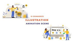 AE模板-Commerce Animation Scene 电子商务角色场景动画矢量动态图形包