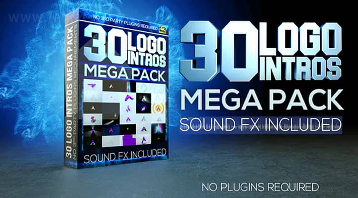 AE模板-logo Reveal Mega pack 简洁迷你影视LOGO演绎开场片头集合