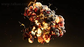 AE模板-Electric Explosion Logo Reveal 爆炸烟雾火焰燃烧LOGO演绎电影特效标题