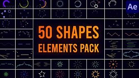 AE模板-Shape Big Pack 丰富多彩动态线条形状图形图标元素动画包