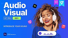 AE脚本-Audio Visual Kit 650个音频可视化海报封面歌词标题图形动画预设V2